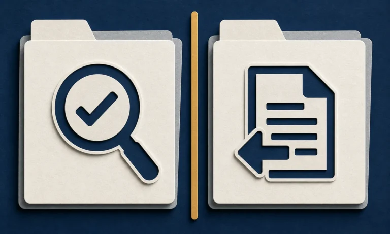 Two equal audit folders representing verification and request EDD audits.