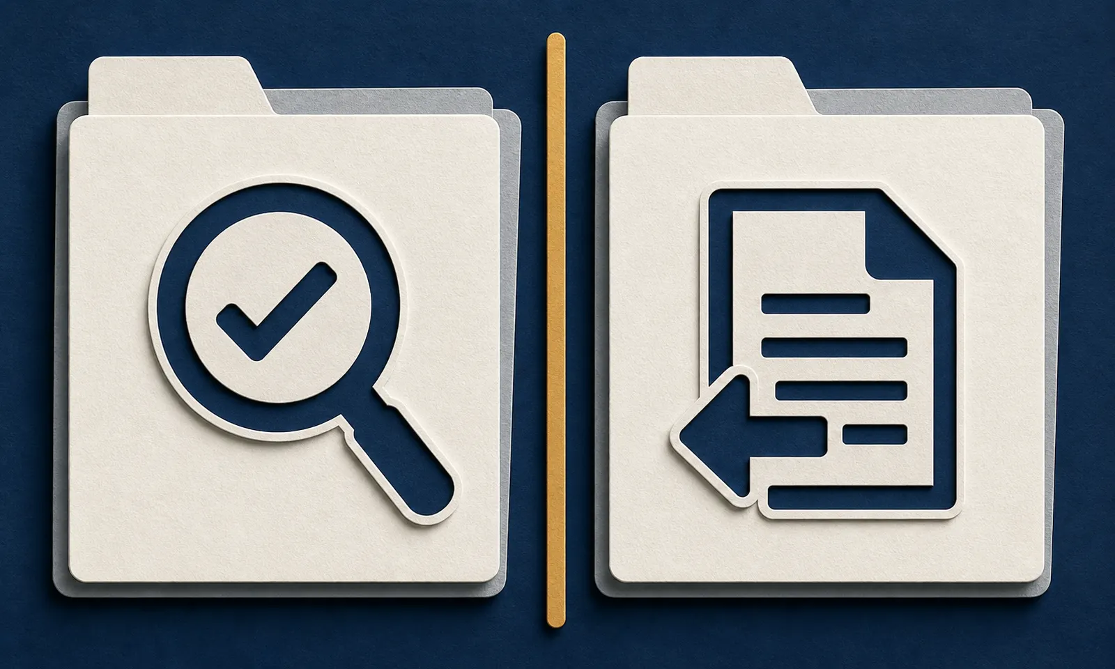 Two equal audit folders representing verification and request EDD audits.