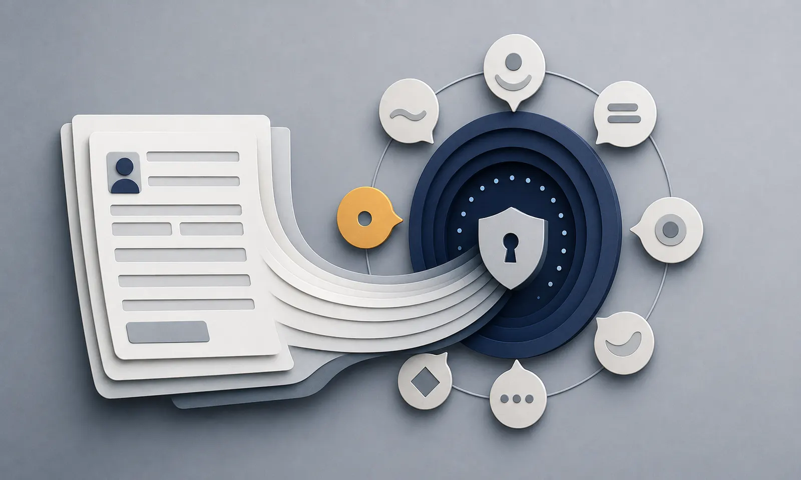 Layered-paper online application and secure digital portal.