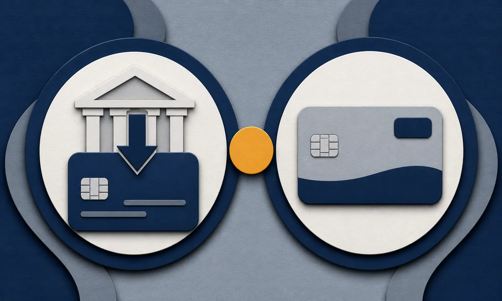 Two layered-paper payment options: direct deposit and prepaid benefit card.