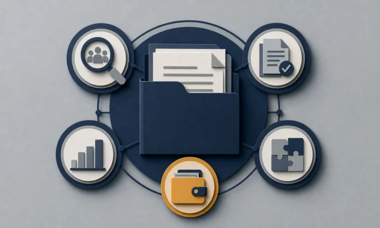 Layered-paper illustration for 5 Factors To Consider When Hiring a Law Firm.