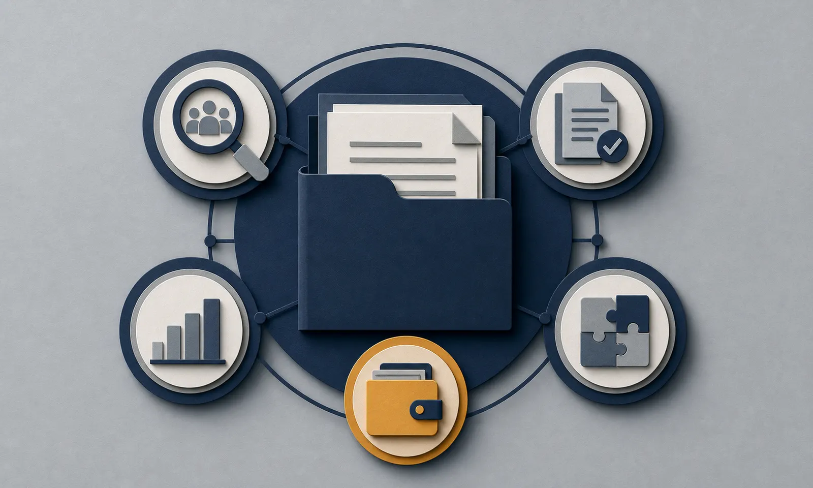 Layered-paper illustration for 5 Factors To Consider When Hiring a Law Firm.