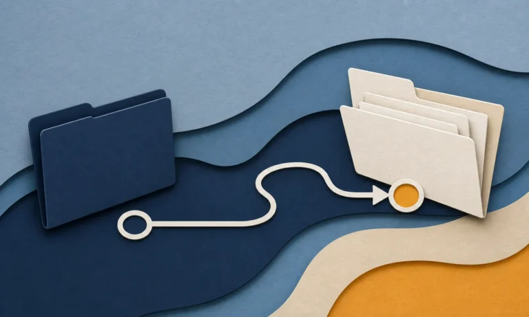 A closed claim folder reopening along a return route.